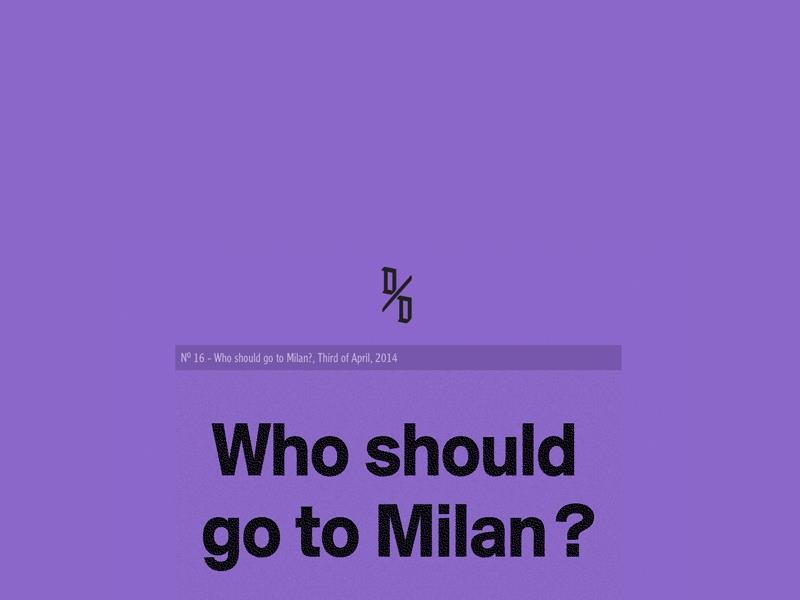 Pre-Milan Design Debate: Open to all!